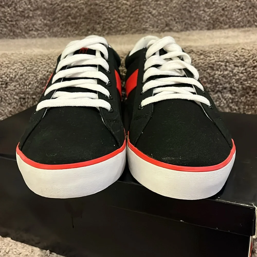 Polo Ralph Lauren Giles Boat Deck shoes sneakers new black red Mens Size 13
